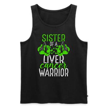 Sister Liver Cancer Awareness Sibling Twin - Männer Premium Bio Tank Top - Schwarz - Vorne - Michal (187cm)