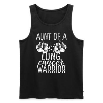 Aunt Lung Cancer Awareness Niece Nephew - Männer Premium Bio Tank Top - Schwarz - Vorne - Michal (187cm)