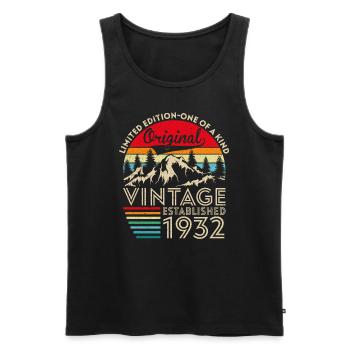 Original vintage established in 1932 anniversary - Men's Premium Organic Tank Top - black - Front - Michal (187cm)