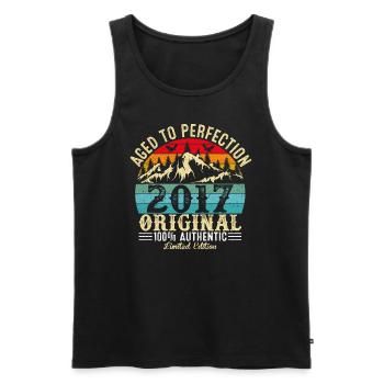 Zur Perfektion gealtert 2017 Original - Männer Premium Bio Tank Top - Schwarz - Vorne - AI Model Male 178 light (178cm)