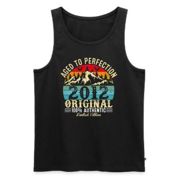 Aged to perfection 2012 Original - Men's Premium Organic Tank Top - black - Front - AI Model Male 178 light (178cm)