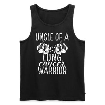 Uncle Lung Cancer Awareness Niece Nephew - Männer Premium Bio Tank Top - Schwarz - Vorne - Michal (187cm)