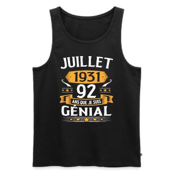 Juillet 1931 92 Ans Que Je Suis Génial Cadeau - Débardeur bio Premium Homme - noir - Devant - Michal (187cm)
