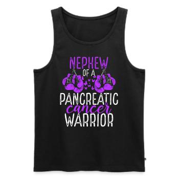 Nephew Pancreatic Cancer Awareness Aunt Uncle - Men's Premium Organic Tank Top - black - Front - Michal (187cm)