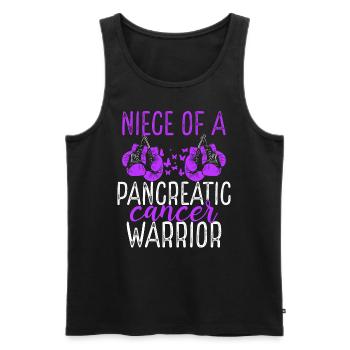 Niece Pancreatic Cancer Awareness Aunt Uncle - Men's Premium Organic Tank Top - black - Front - Michal (187cm)