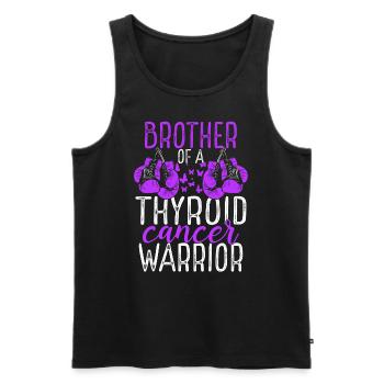 Frère Sensibilisation au cancer de la thyroïde Frère jumeau - Débardeur bio Premium Homme - noir - Devant - Michal (187cm)