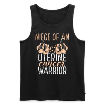 Niece Uterine Cancer Awareness Aunt Uncle - Men's Premium Organic Tank Top - black - Front - Michal (187cm)
