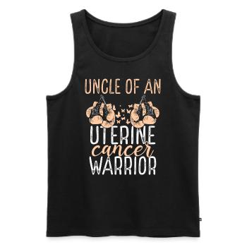 Uncle Uterine Cancer Awareness Niece Nephew - Men's Premium Organic Tank Top - black - Front - Michal (187cm)