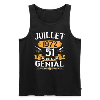 Juillet 1972 51 Ans Que Je Suis Génial Cadeau - Débardeur bio Premium Homme - noir - Devant - Michal (187cm)