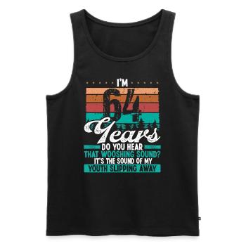 64 Year Old Funny Getting Old Humor Birthday Idea - Männer Premium Bio Tank Top - Schwarz - Vorne - Michal (187cm)