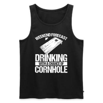 Cornhole Player Weekend Beer Drinking Drinks - Men's Premium Organic Tank Top - black - Front - AI Model Male 178 light (178cm)
