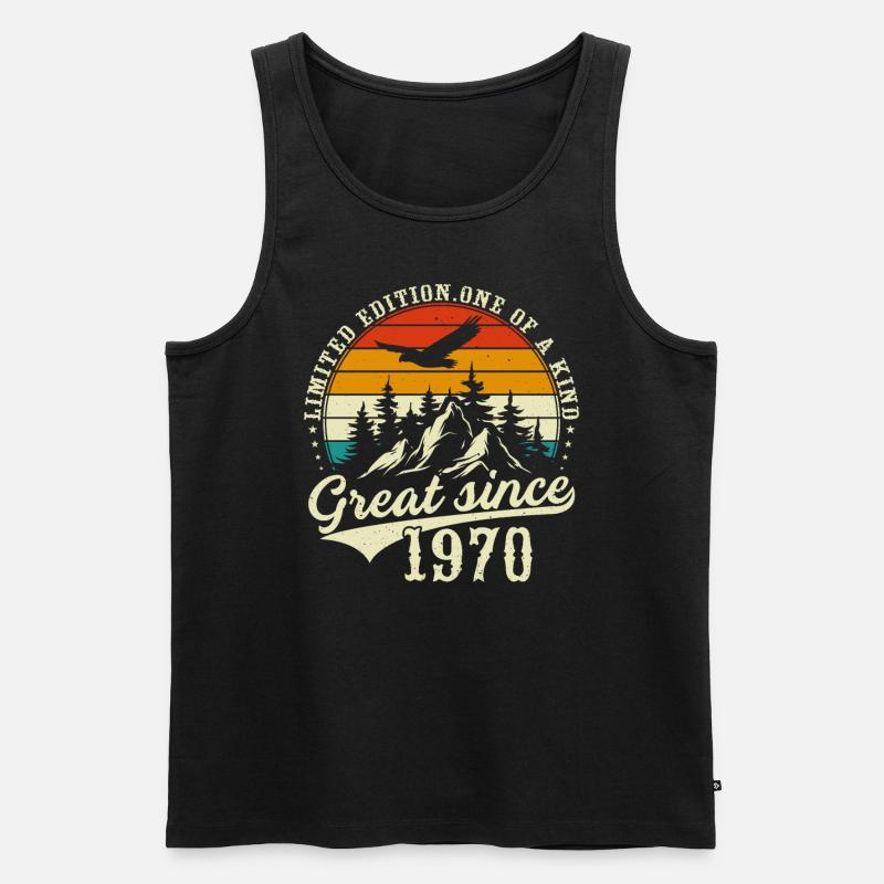 Einzigartig seit 1970 - Männer Premium Bio Tank Top - Schwarz