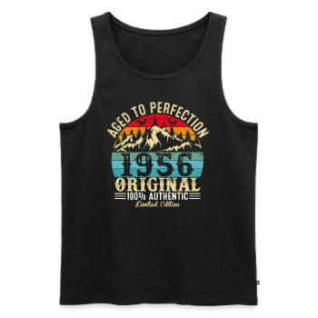 Perfekt gealtert 1956 original - Männer Premium Bio Tank Top - Schwarz - Vorne - AI Model Male 178 light (178cm)