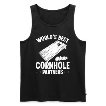 Cornhole Player Worlds Best Cornhole Partners Toss - Men's Premium Organic Tank Top - black - Front - Michal (187cm)