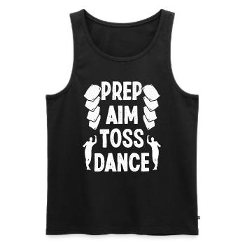 Cornhole Player Prep Aim Toss Dance Drinking Toss - Männer Premium Bio Tank Top - Schwarz - Vorne - AI Model Male 178 light (178cm)