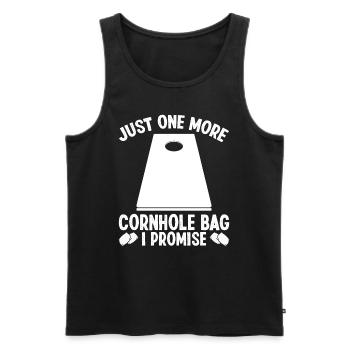 Cornhole Player Just one more Bag I promise - Männer Premium Bio Tank Top - Schwarz - Vorne - Michal (187cm)