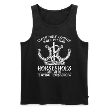 Horseshoe Pitching Game Only counts when Tosser - Men's Premium Organic Tank Top - black - Front - Michal (187cm)