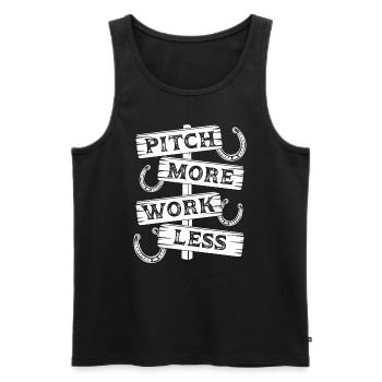 Horseshoe Pitching Game Pitch More Work Less Toss - Men's Premium Organic Tank Top - black - Front - Michal (187cm)
