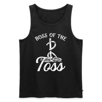 Horseshoe Pitching Game Boss of the Toss Tosser - Men's Premium Organic Tank Top - black - Front - AI Model Male 178 light (178cm)