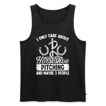 Horseshoe Pitching Game I only care about Tosser - Men's Premium Organic Tank Top - black - Front - Michal (187cm)