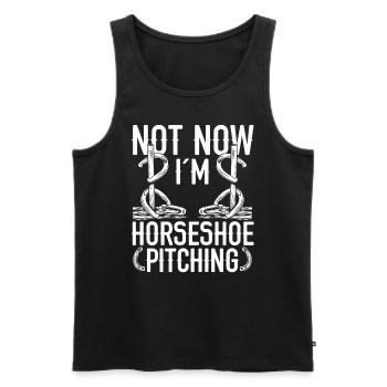 Horseshoe Pitching Game Not now Im Throwing TossHo - Männer Premium Bio Tank Top - Schwarz - Vorne - Michal (187cm)