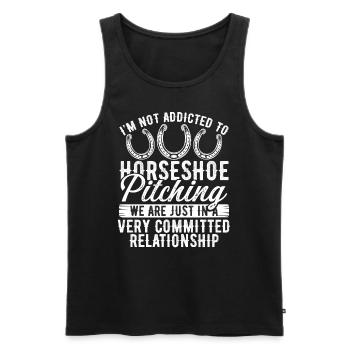 Horseshoe Pitching Game Im not addicted TosserHors - Männer Premium Bio Tank Top - Schwarz - Vorne - AI Model Male 178 light (178cm)