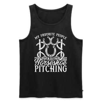 Horseshoe Pitching Game My favorite people Tosser - Männer Premium Bio Tank Top - Schwarz - Vorne - Michal (187cm)