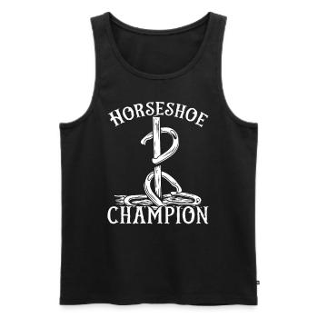 Horseshoe Pitching Game Champion Tosser - Männer Premium Bio Tank Top - Schwarz - Vorne - AI Model Male 178 light (178cm)