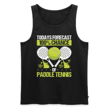 Paddle Tennis Player Todays 100% Chance of Paddle - Männer Premium Bio Tank Top - Schwarz - Vorne - Michal (187cm)
