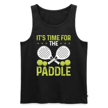 Joueur de paddle tennis Son heure pour le PaddlePaddle - Débardeur bio Premium Homme - noir - Devant - Michal (187cm)
