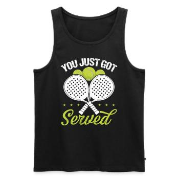 Joueur de paddle-tennis Vous venez d’être servi Saison - Débardeur bio Premium Homme - noir - Devant - Michal (187cm)