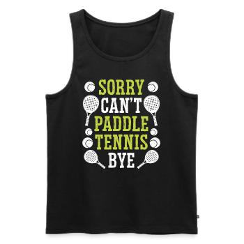 Joueur de paddle tennis drôle désolé Cant Paddle ByePa - Débardeur bio Premium Homme - noir - Devant - AI Model Male 178 light (178cm)