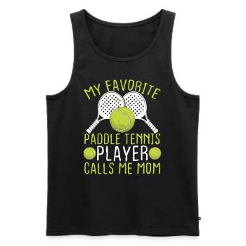 Joueur de paddle-tennis Mon joueur préféré moi maman - Débardeur bio Premium Homme - noir - Devant - Michal (187cm)