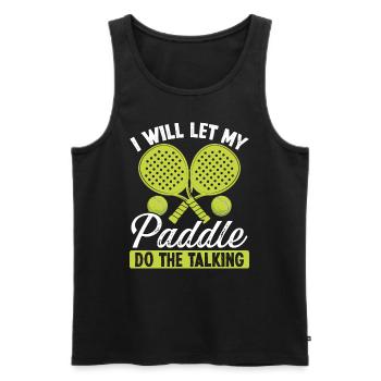 Joueur de paddle-tennis Je vais laisser ma pagaie drôle - Débardeur bio Premium Homme - noir - Devant - Michal (187cm)