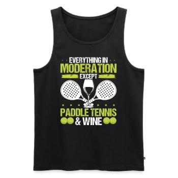 Joueur de paddle-tennis Wine Drinking Paddle Team - Débardeur bio Premium Homme - noir - Devant - AI Model Male 178 light (178cm)