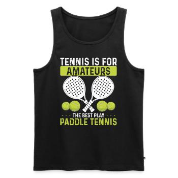 Joueur de paddle tennis drôle de tennis est pour l’humour - Débardeur bio Premium Homme - noir - Devant - AI Model Male 178 light (178cm)