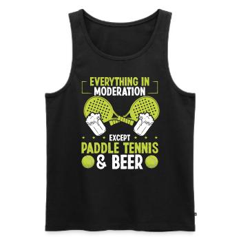 Joueur de paddle-tennis Équipe de paddle à boire de la bière - Débardeur bio Premium Homme - noir - Devant - AI Model Male 178 light (178cm)