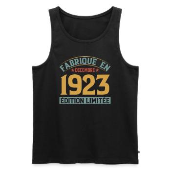 Fabriqué En Décembre 1923 Édition Limitée - Débardeur bio Premium Homme - noir - Devant - Michal (187cm)