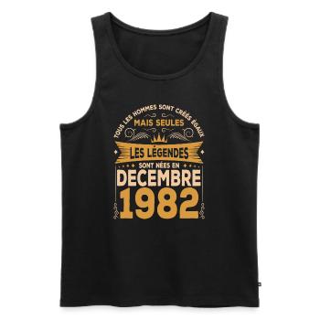 Les Légendes Sont Nées En Décembre 1982 - Débardeur bio Premium Homme - noir - Devant - Michal (187cm)