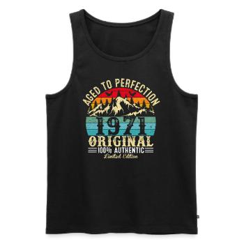 Perfekt gealtert 1971 Original - Männer Premium Bio Tank Top - Schwarz - Vorne - Michal (187cm)