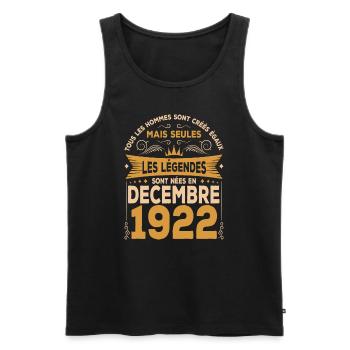Les Légendes Sont Nées En Décembre 1922 - Débardeur bio Premium Homme - noir - Devant - Michal (187cm)