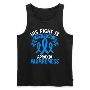 Apraxia Ribbon Month His Fight is my Fight - Männer Premium Bio Tank Top - Schwarz - Vorne - Michal (187cm)