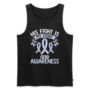 Gerd Ribbon Mois Son combat est mon combat - Débardeur bio Premium Homme - noir - Devant - Michal (187cm)