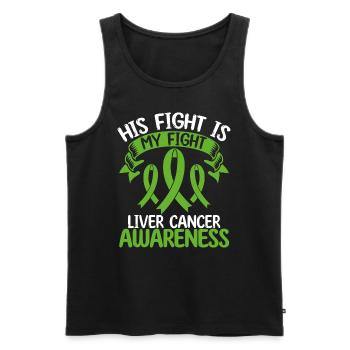 Liver Cancer Ribbon Month His Fight is my Fight - Men's Premium Organic Tank Top - black - Front - Michal (187cm)