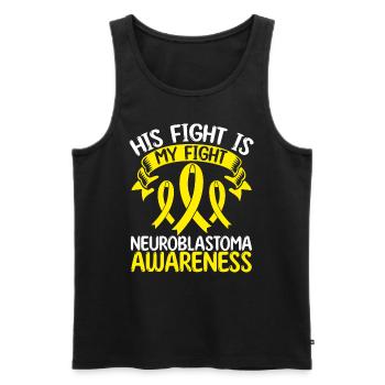 Mois du ruban du neuroblastome Son combat est mon combat - Débardeur bio Premium Homme - noir - Devant - AI Model Male 178 light (178cm)