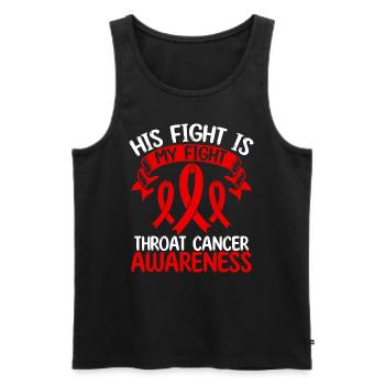 Throat Cancer Ribbon Month His Fight is my Fight - Männer Premium Bio Tank Top - Schwarz - Vorne - AI Model Male 178 light (178cm)