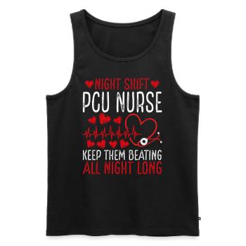 Night Shift Progressive Care Unit Nurse - Männer Premium Bio Tank Top - Schwarz - Vorne - AI Model Male 178 light (178cm)