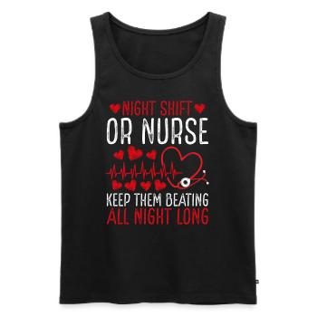 Night Shift Operating Room Nurse Heart - Men's Premium Organic Tank Top - black - Front - Michal (187cm)
