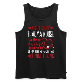Night Shift Trauma Nurse Keep them beating - Men's Premium Organic Tank Top - black - Front - Michal (187cm)