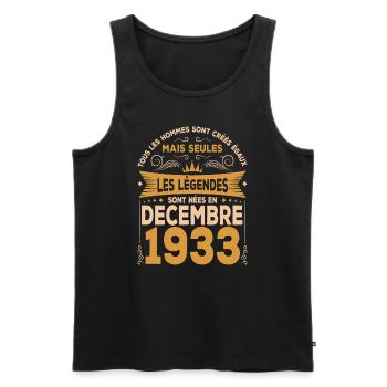 Les Légendes Sont Nées En Décembre 1933 - Débardeur bio Premium Homme - noir - Devant - Michal (187cm)
